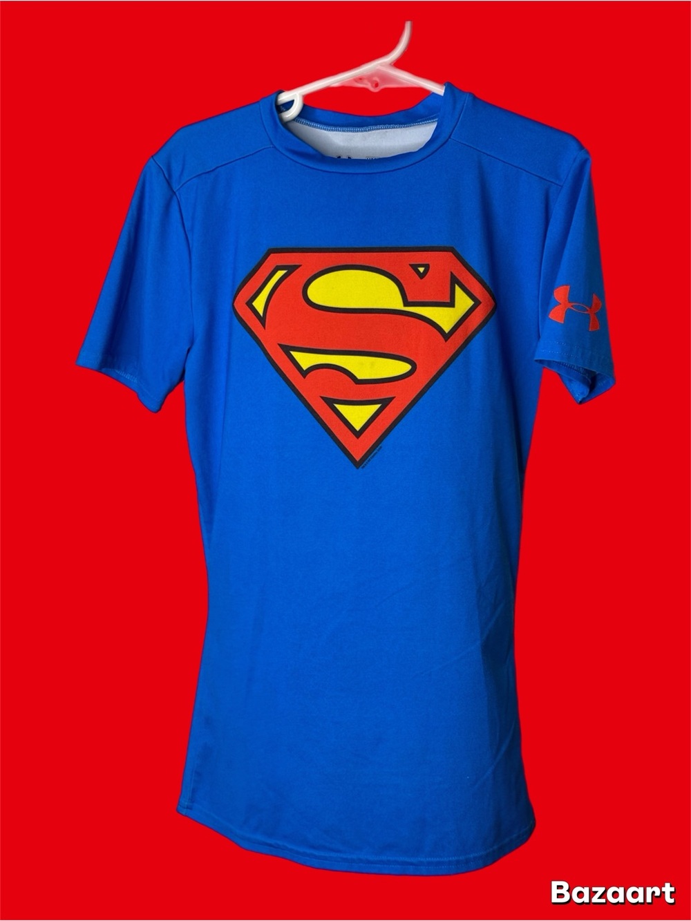 Under Armour Royal Blue Superman Graphic Tee fitted heat gear YMD